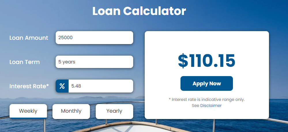 boat loan repayment calculator