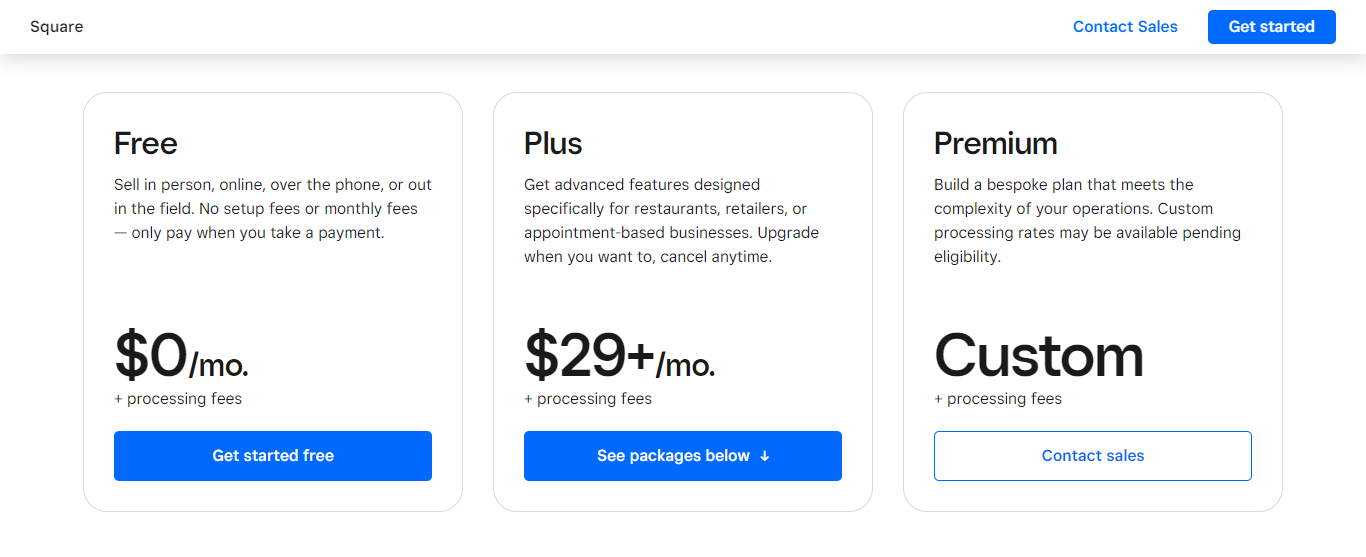 Square pricing breakdown