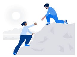 Individual seeking help Illustration