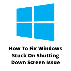 What do I do if my computer is stuck on the shutting down screen?