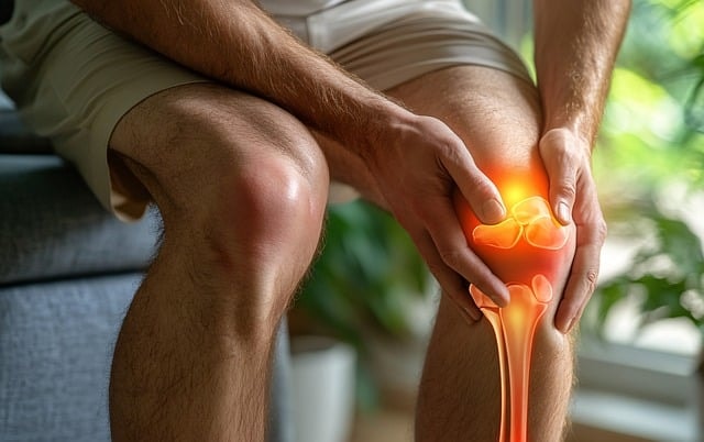 ai generated, knee, pain, injury, arthritis, joint, health, medical, skeleton, anatomy, discomfort, leg, inflammation, suffering, glowing, healthcare, rehabilitation, person, bones, muscle, x-ray, osteoarthritis, lifestyle
