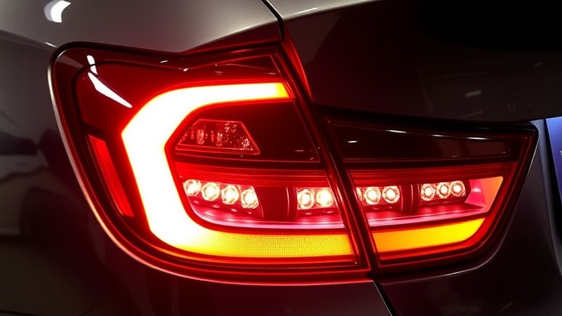 LED lit back light of car