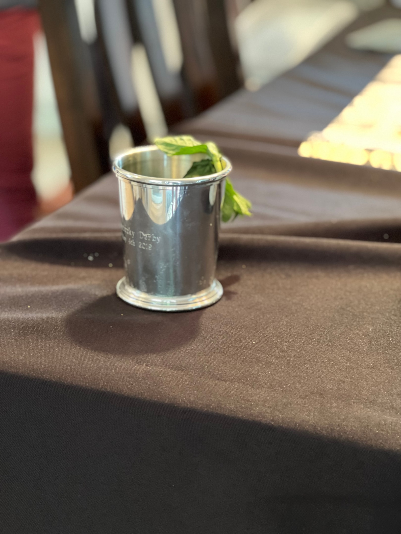 The aromas of mint fill your nose when you take a swig of mint julep