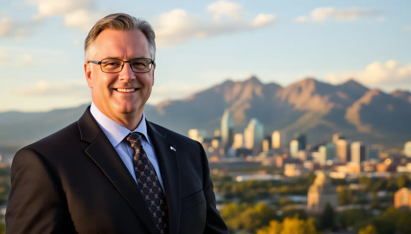 The image depicts attorney Steve Johnston confidently advocating for his clients in Centennial, Colorado, with a picturesque scenic backdrop. He specializes in workers compensation claims, ensuring injured workers receive the maximum compensation for their workplace injuries and related medical expenses.