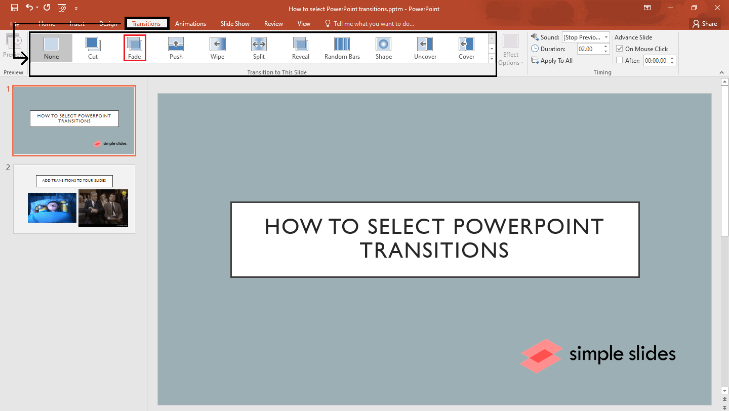 How To Select PowerPoint Transitions in 4 Easy Steps