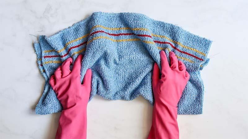 Large blue microfiber towel