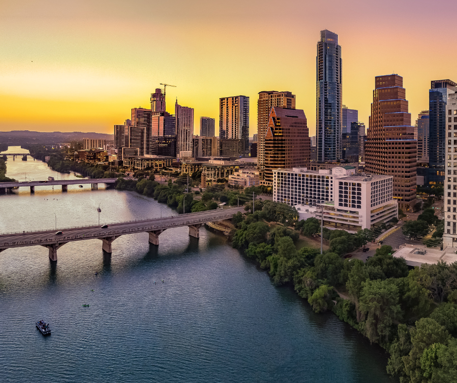 Aerial view of Austin.